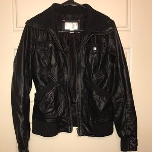 Black faux leather jacket